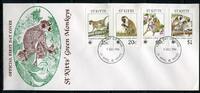 Briefmarken St. Kitts WWF Affen Monkeys Landes-FDC First Day Cover -