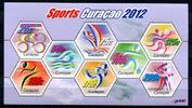 Briefmarken Curacao Sport Sports Piktogramme Radsport Segeln Schwimmen Block MNH -