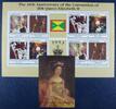 Briefmarken Grenada 1993 Königin Elisabeth QE II Krönung Royalty 2559-2562 Block 334 MNH -