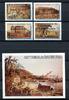 Briefmarken Barbuda 1984 Sklaverei Gemälde Plantagen Paintings Slavery 750-753 Block 86 MNH -