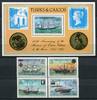Briefmarken Turks & Caicos 1987 Schiffe Ships Bateaux Navi 791-794 Block 68 Postfrisch MNH -