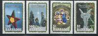 Briefmarken Barbados 1990 Weihnachten Christmas Kirchenfenster Engel Stern 766-769 MNH -
