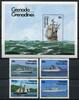 Briefmarken Grenada Grenadinen 1984 Schiffe Ships Navi Bateaux 611-614 + Block 82 MNH -
