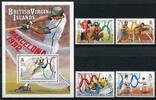 Briefmarken Jungferninseln Virgin Isl. 1990 Olympiade Olympics Barcelona 702-705 Block 66 -