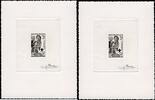 Briefmarken Laos Rotes Kreuz Red Cross Artist Die Proof in black signed Pheulpin /84 -