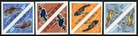 Briefmarken Vietnam Süd 1970 Vögel Birds Hornvogel 442-445 Ungezähnt Imperf Paare MNH -