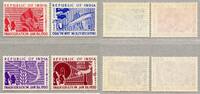 Briefmarken Indien India 1950 Proklamation der Republik Verfassung Wirtschaft 211-214 MNH -