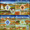 Briefmarken Mongolei 2023 Provinzen Regierungsgebäude Tiere Pferde Ungezähnt Imperf MNH -