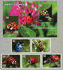 Briefmarken Kambodscha 2023 Käfer Insekten Beetles Ladybug Insects Satz + Block MNH -