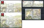 Briefmarken Laos Lao 2001 Reiher Vögel Birds Oiseaux Uccelli 1779-1782 Block 185 A B MNH -