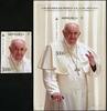 Briefmarken Mongolei 2023 Papst Franziskus Vatikan Religion Pope Francis Reise UNGEZÄHNT MNH -