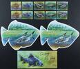 Briefmarken Vietnam Fische Mekong Fluß Rochen Fishes Poissons A/B & Markenheft MNH -