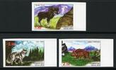 Briefmarken Tadschikistan Tadjikistan 2014 Zoo Wolf Wildschwein Mufflon 663-665 B Ungezähnt -