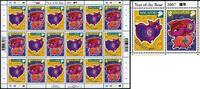 Briefmarken Singapur Singapore 2007 Jahr des Schweines Neujahr Zodiac Pig 1634-35 C KB MNH -