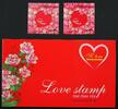 Briefmarken Vietnam Herz Love Grußmarke Rosen Heart Roses A & B & Markenheft MNH -