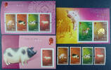 Briefmarken Hongkong 2007 Jahr des Schweines Year of the Pig 1407-1410 Block 171-173 MNH -