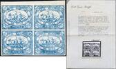 Other Ägypten Suez-Kanal-Gesellschaft 20C blau Schiff Block/4 MNH Attest Bolaffi -