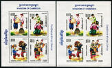 Briefmarken Kambodscha Cambodia Tanz Tänzer Dancers Folklore Block 324 A B Perf Imperf -