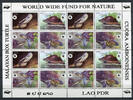 Briefmarken Laos Lao 2004 WWF Schildkröten Turtles ZD-Kleinbogen 1927-1930 Postfrisch MNH -