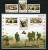 Briefmarken Laos Lao 2010 Militär Military Soldaten Soldiers Armee 2179-2181 Block MNH -