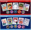 Briefmarken Japan Grußmarken Rosen Rentier Katze Hund Schneemann Blüten 3458-3467 MNH -