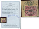 Briefmarken 12 v. Chr. DP China 1900 Petschili V 37e ° Shanghai 1/12/00 Luxus-Briefstück Attest BPP/ 80