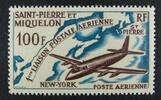 Briefmarken St Pierre und Miquelon SPM Flugzeug Airplane Aircraft Landkarte Map 407 MNH -