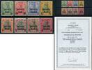 Briefmarken DP Türkei 1900 Germania 12-19 I SPECIMEN Postfrisch Attest Steuer BPP €2800 / 5 -