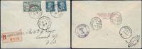 Briefmarken Katapult Frankreich Ile de France Seepost Reko-Brief USA Catapult / 667 -