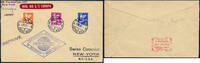 Briefmarken Katapult Schweiz Bale Outre Mer New York USA Dampfer Europa Catapult / 533 -