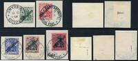 Briefmarken DP Türkei 1908 Michel 48-51 Briefstücke Luxus Beirut Smyrna teils geprüft / 63 -