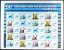 Briefmarken UNO New York 2009 Grußmarken Bogen Flaggen Gebäude Skulptur 1149-1153 A MNH -
