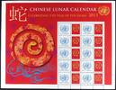 Briefmarken UNO New York 2013 Grußmarken Bogen Chinesisches Neujahr der Schlange MNH -