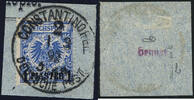 Briefmarken DP Türkei Michel 8 b Briefstück Constantinopel 1/3/92 Geprüft BPP / 67 -