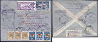  1051 Briefmarken Paraguay 1937 Reko-Erstflugbrief FFC Luftpost Brasilien via PAA + Retour / 