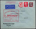 Briefmarken Katapult 1929 Dt. Reich Brief Seepostaufgabe Dampfer Bremen Catapult H 2 b/ -