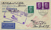 Briefmarken Katapult 1932 Dt. Reich Brief Nachbringeflug Köln New York Catapult H 108 c/1183 -