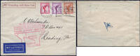 Briefmarken Katapult 1933 Dt. Reich Brief Seepost Europa New York Catapult H 137 b / -