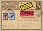 Briefmarken Zeppelin 1929 Dt. Reich Fahrt nach Zürich Express Ganzsache Schweiz Si 45 / -