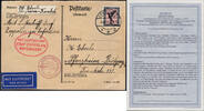Briefmarken Zeppelin Dt. Reich Fahrt nach Leipzig Rückfahrt Attest BPP Si 92 Bb / 2191 -