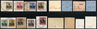 Briefmarken DP Marokko 1911 Michel 46-54 Briefstücke Luxus u. a. Tetuan meist geprüft / 59 -