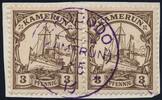 Briefmarken 1913 Kamerun Michel 7 Paar ° Ekododo Violett 5/5/13 Luxus Briefstück / 120