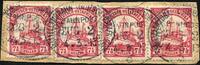 Briefmarken DOA Bahnpost Mittellandbahn Zug 2c Briefstück 4 Stempel / 5 -