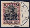 Briefmarken DP Marokko Michel 41 ° Tanger c cc Type 5 Kabinett Briefstück / 99 -