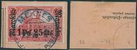 Briefmarken DP Marokko 1912 Postamt 55 I A Briefstück PA Meknes 22/10/12 Geprüft BPP / 42 -