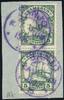 Briefmarken Kamerun 1913 Michel 21 Paar ° Banjo Violett 15/10/13 Luxus Briefstück / 100 -
