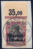 Briefmarken DP Marokko 1911 Michel 28 Oberrand ° Tanger kk Luxus Briefstück / 77 -