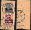 Briefmarken DP Marokko Michel 53+48 ° Meknes 30/5/13 Type 2 Kabinett Briefstück/PA / 76 -