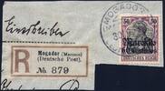 Briefmarken DP Marokko Michel 53 ° Mogador 30/9/11 Type 2 Luxus Reko-Briefstück / 81 -