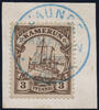 Briefmarken Kamerun Michel 7 ° Jaunde Blau 22/7/05 Luxus Briefstück / 124 -